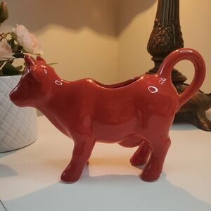 Food Network Red Cow Creamer, Pitcher Stoneware Pioneer Woman Dishwasher Safe